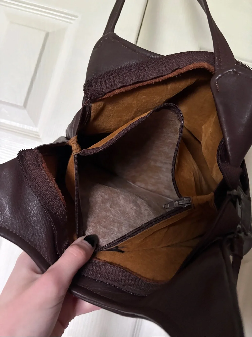 Vintage Tivoli Brown Leather Shoulder Bag Slouchy Hobo Style Purse